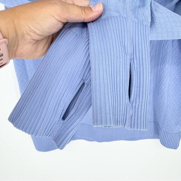 Lululemon Rest Less Mock Neck Long Sleeve Textured Pullover In Hydrangea Blue L - Picture 9 of 12